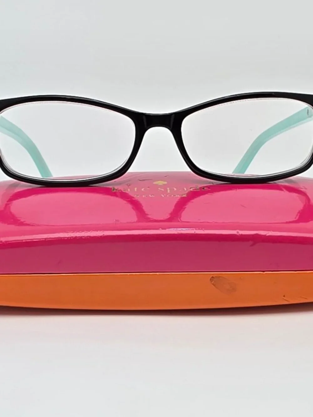 Kate Spade New York Agenta Black Mint Teal Cat Eye Eyeglasses Frame w/ Case 50mm